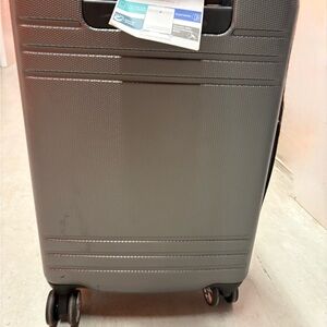 Gray Hard Shell Suitcase with Wheels